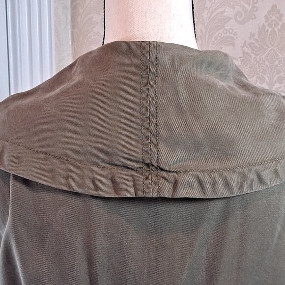 Nanette Lepore Size Large Olive Green Utility Jacket Tie Waist Pockets EUC - Picture 9 of 13